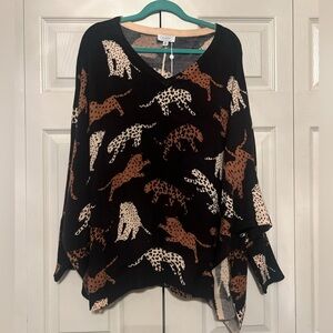 Mud Pie Kenny Cheetah sweater NWT One size